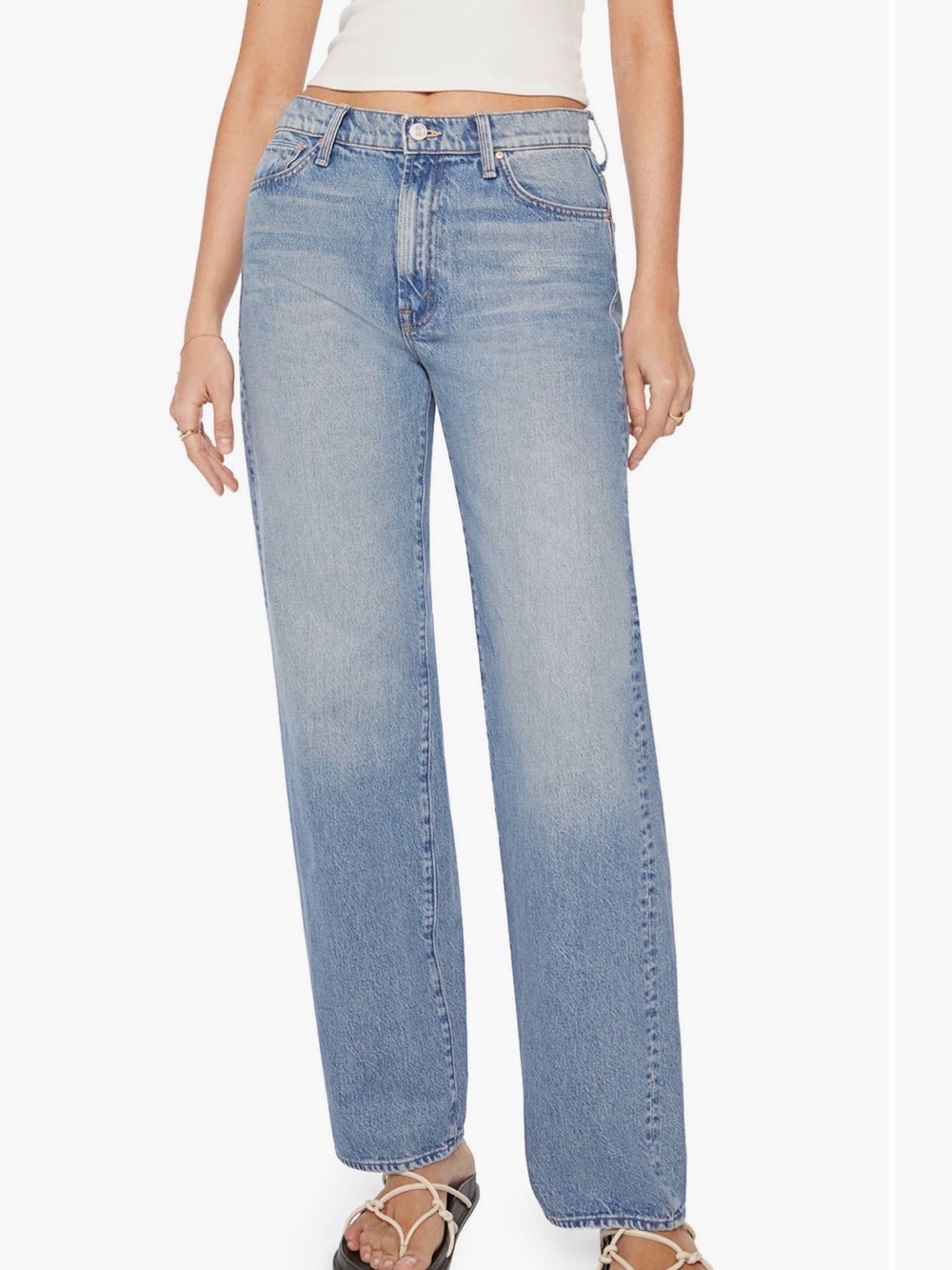 MOTHER - The Dodger Sneak Wide Leg Jeans - Leap at the Chance - Size 8